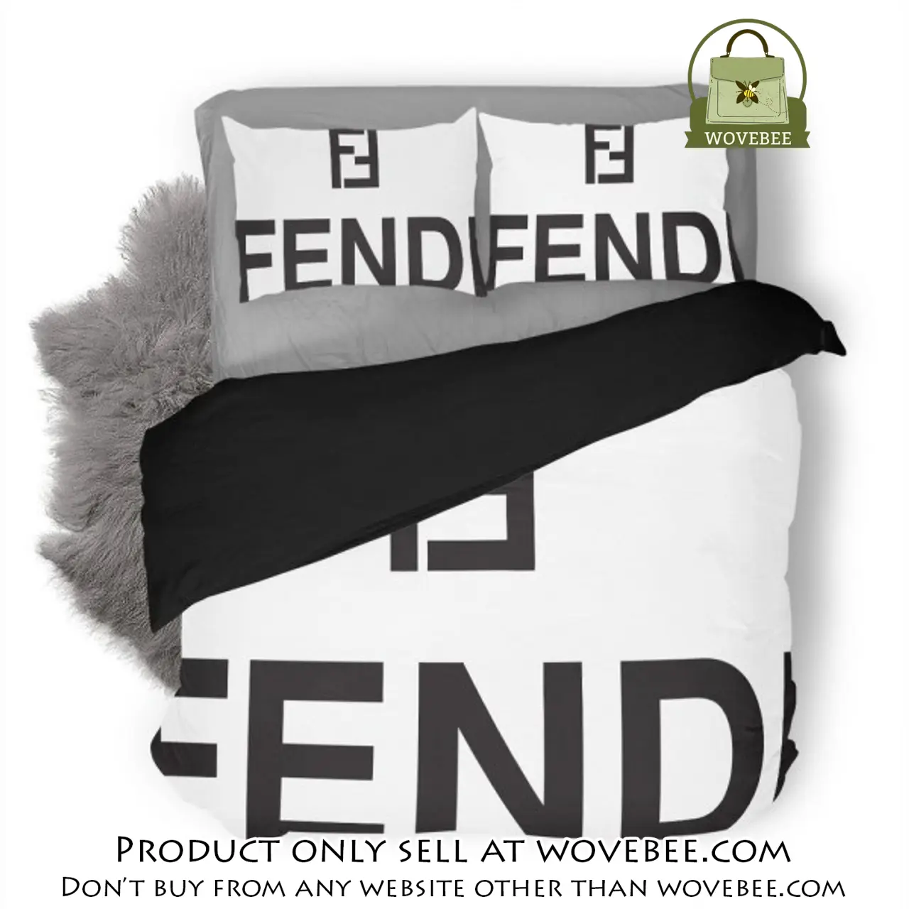 Fendi premium luxury logo fashion brand premium bedding set home decor wvb4822627